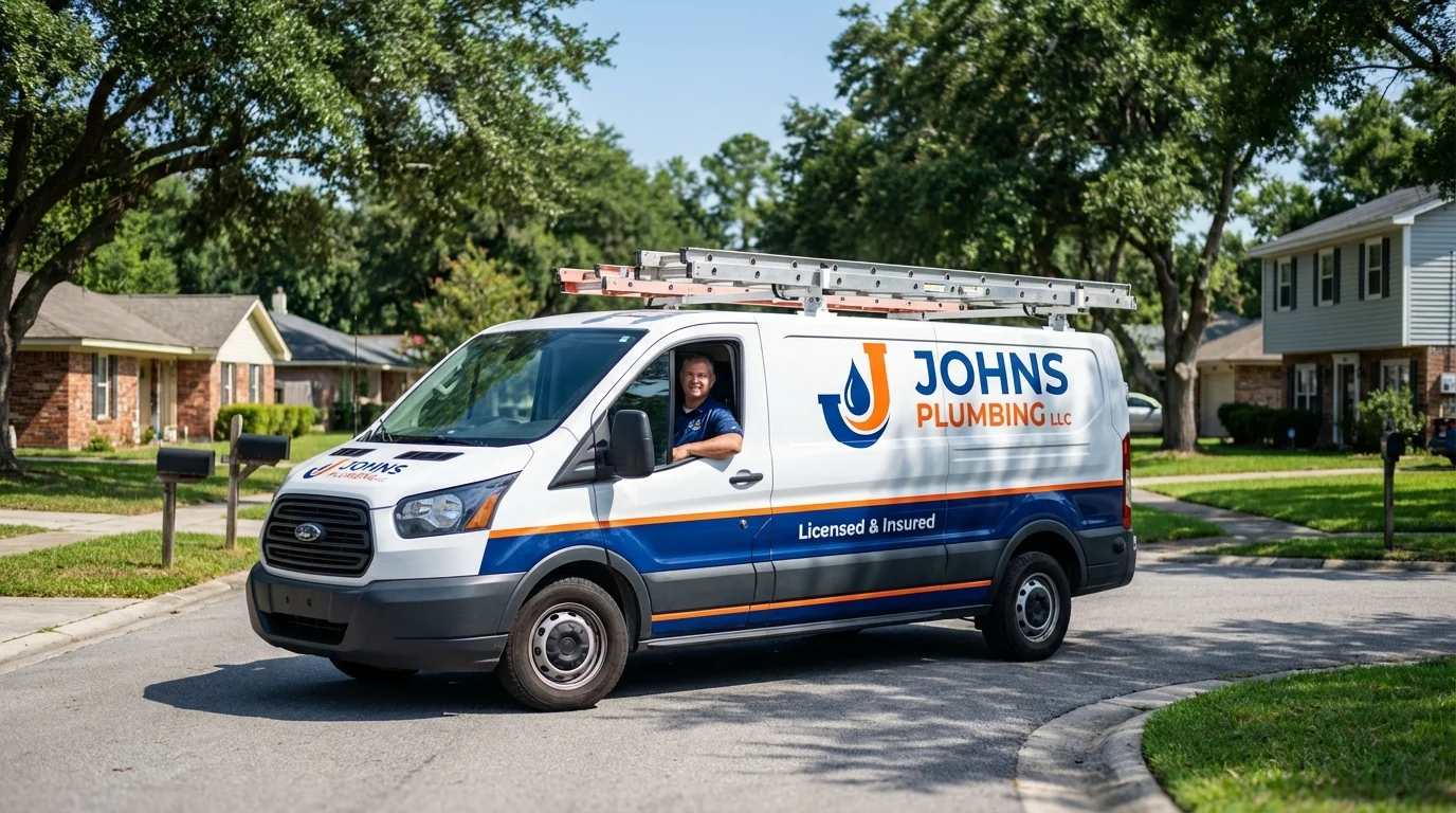 Johns Plumbing LLC service van in Willow Creek, CA