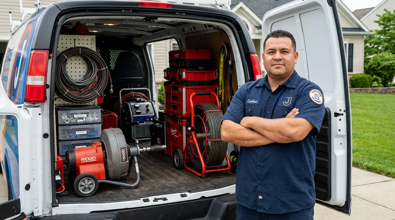 Professional drain cleaning equipment and Johns Plumbing LLC plumber in Willow Creek