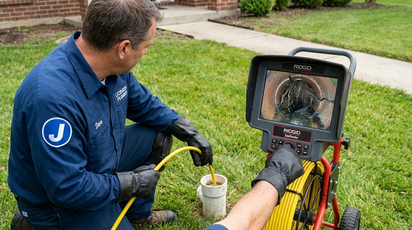 Sewer camera inspection being performed by Johns Plumbing LLC in Willow Creek