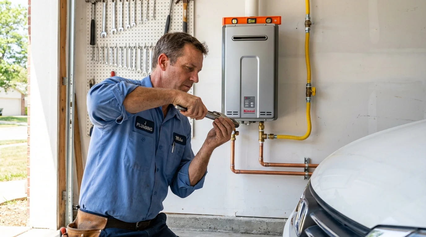 Tankless water heater installation by a Johns Plumbing LLC plumber in Willow Creek